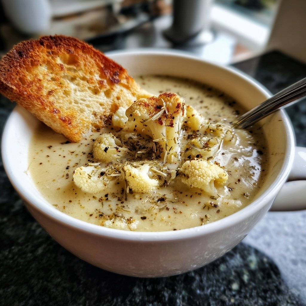 Blumenkohlsuppe mit Muskat und Pfeffer