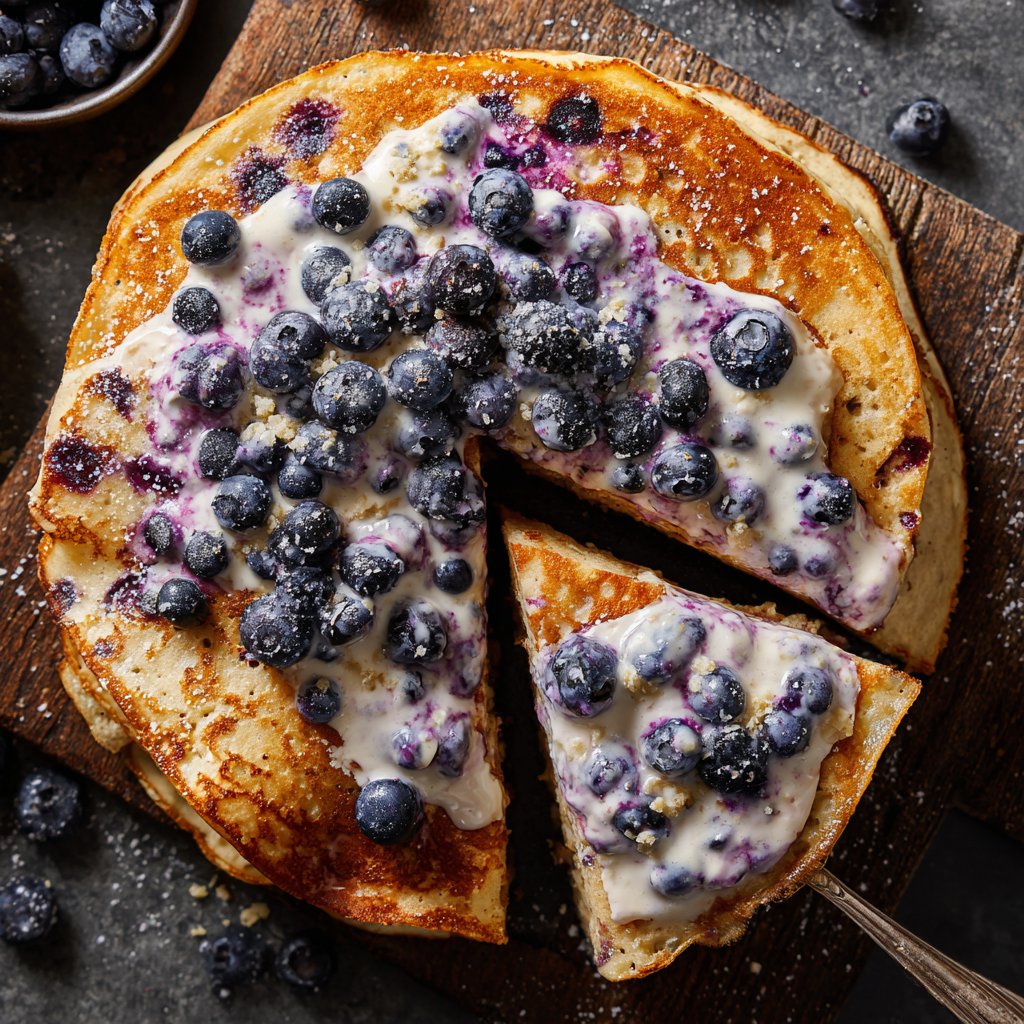 Pfannkuchen mit Heidelbeerquark