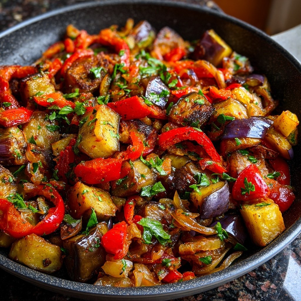 Auberginenpfanne italienisch