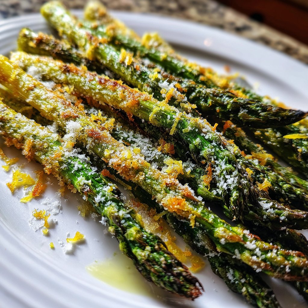 Grüner Spargel mit Parmesan