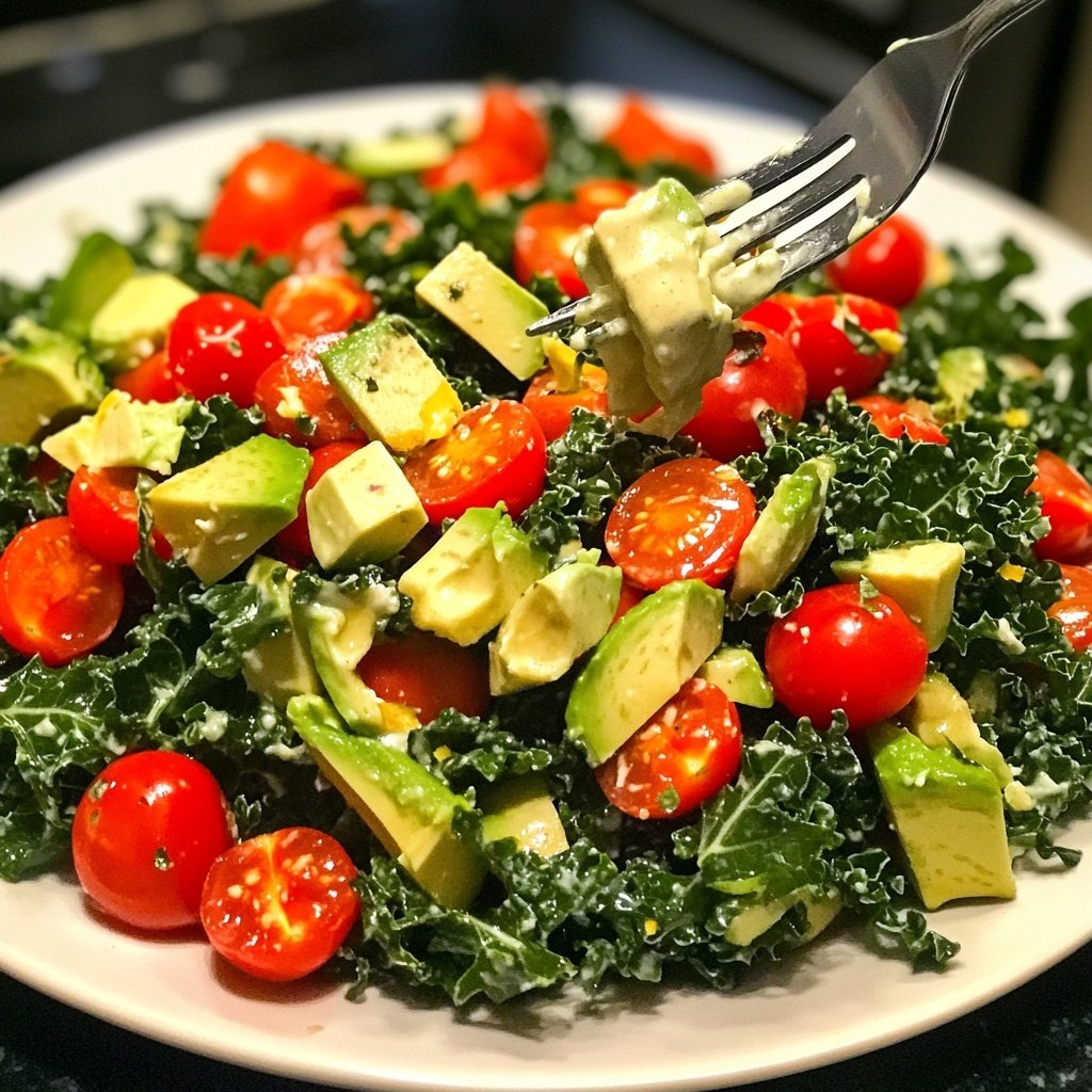 Chopped Kale Power Salad mit Zitronen-Tahini-Dressing