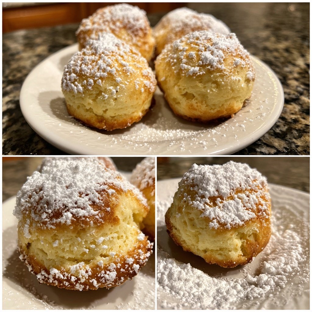 Quarkbällchen mit Vanille und Puderzucker