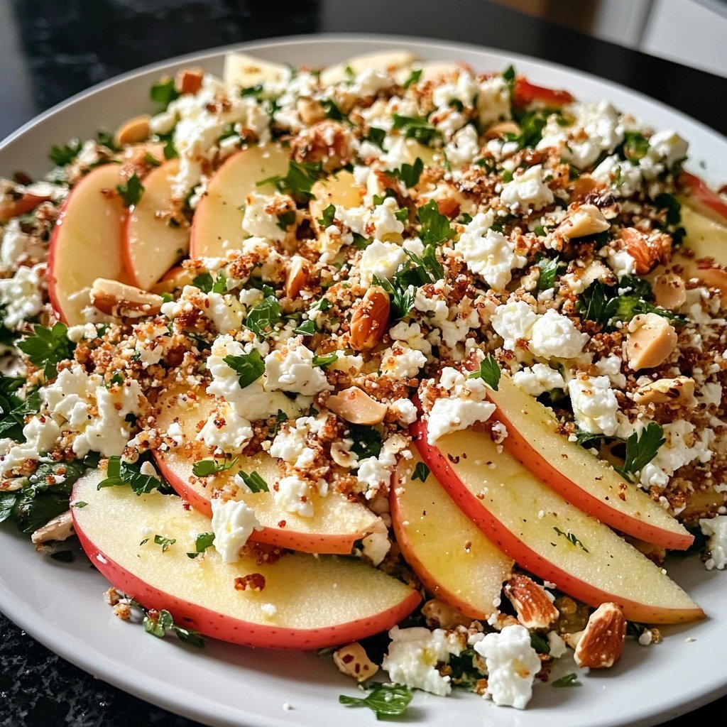 Brokkoli-Salat mit Äpfeln, Nüssen & Feta – Knackig & frisch