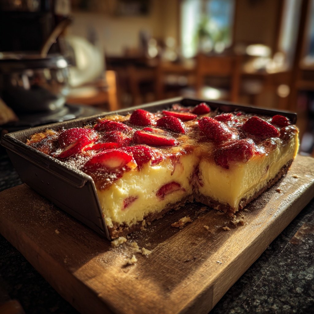 Erdbeer Pudding Kuchen Vom Blech