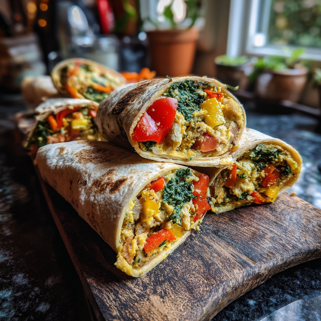 Wraps mit Ofengemüse und Hummus