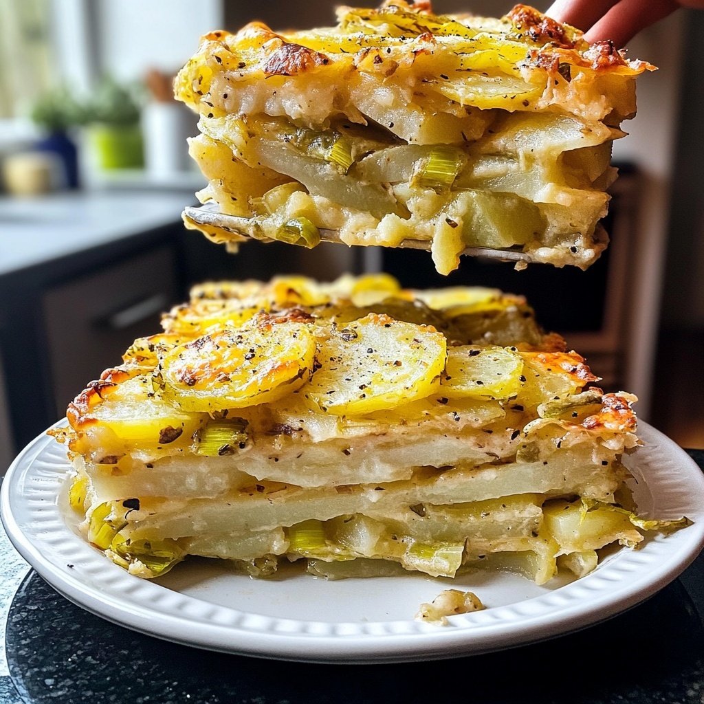 Kartoffelauflauf mit Lauch